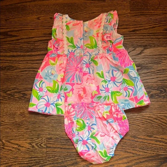 Lily Pulitzer Floral Baby Dress with Bloomers - Picture 4 of 5